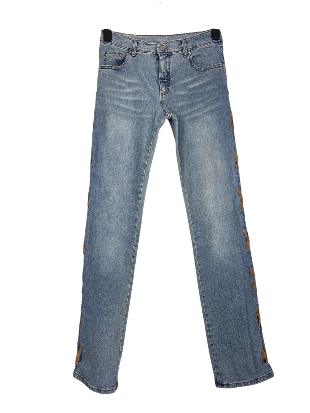 Blumarine Blugirl Y2K Western Cowgirl Mid rise Jeans with Side Lace-Up detail